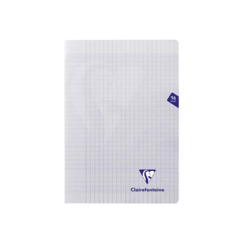 Cahier polypro a4 96 pages grands carreaux transparent