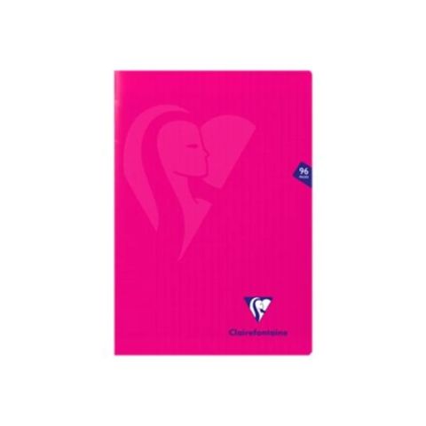 Cahier polypro a4 96 pages grands carreaux rose