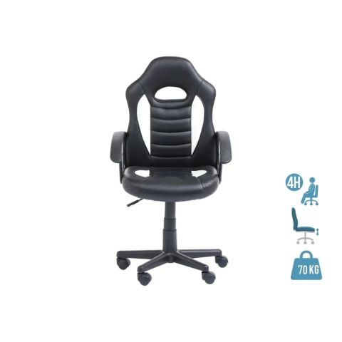 Fauteuil gamer noir et blanc