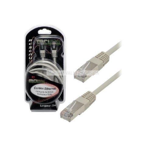 Cable rseau rj45 2 m gris