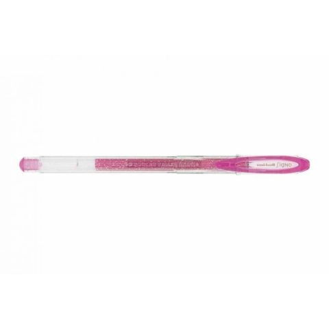 Stylo roller encre gel signo paillets criture moyenne rose