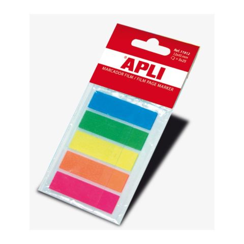 125 marque-pages index 12 x 45 mm couleurs assorties