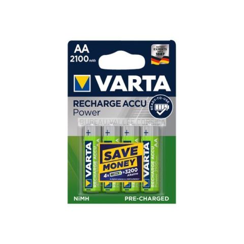 4 batteries rechargeables aa hr6 nimh varta