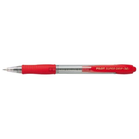 Stylo bille pilot super grip rouge 1,0 mm moyenne