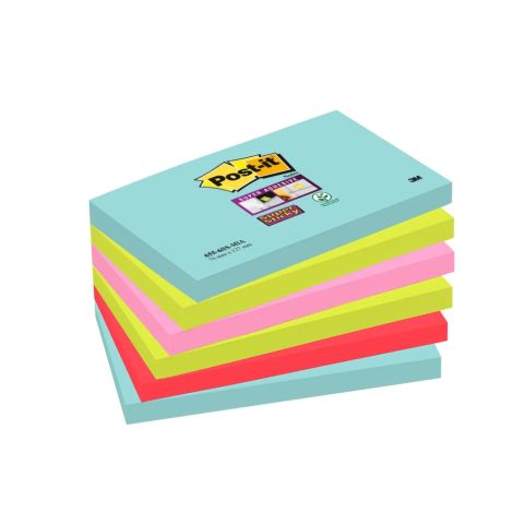 Notes super sticky post-it miami - 76 x 127 mm - 6 blocs