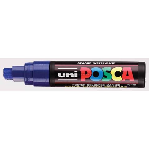 Marqueur peinture posca pointe extra large rectangulaire bleu fonc