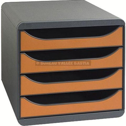 Module 4 tirroirs big box gris / tangerine