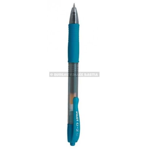 Stylo roller encre gel pilot g2 bleu turquoise 0,7 mm moyenne