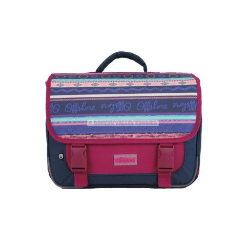 Cartable 39 cm 2 compartiments rose et bleu