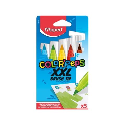 5 feutres xxl maped color'peps brush tip