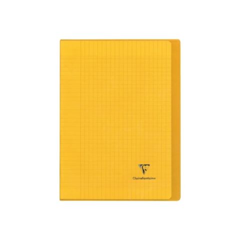 Cahier polypro 17 x 22 cm 96 pages grands carreaux jaune