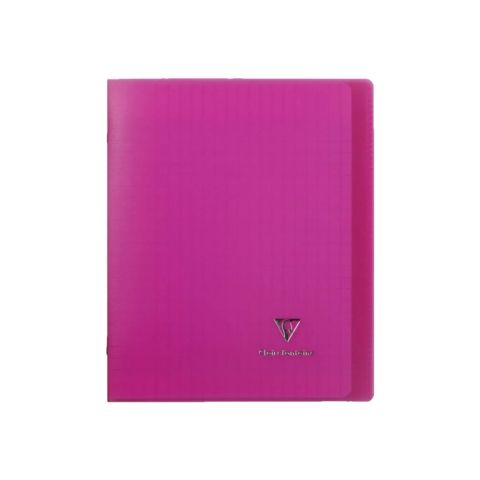 Cahier polypro 17 x 22 cm 96 pages grands carreaux rose