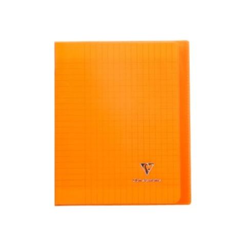 Cahier polypro 17 x 22 cm 96 pages grands carreaux orange