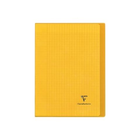 Cahier polypro a4 96 pages grands carreaux jaune