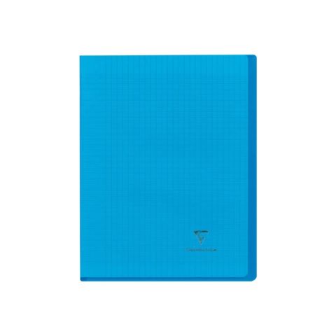 Cahier polypro 17 x 22 cm 96 pages grands carreaux bleu