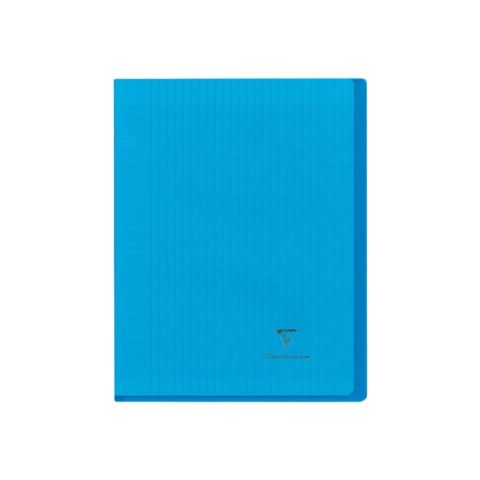 Cahier polypro a4 96 pages grands carreaux bleu