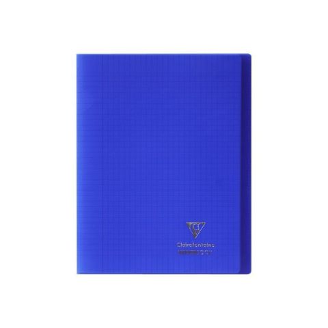 Cahier polypro a4+ 96 pages grands carreaux marine