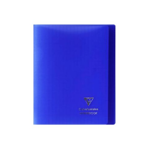 Cahier polypro 17 x 22 cm 96 pages grands carreaux bleu marine