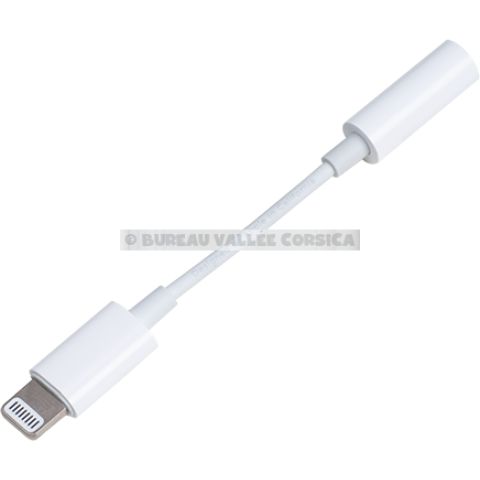 Adaptateur lightning / jack 3.5 mm blanc