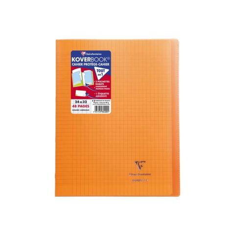 Cahier polypro 24 x 32 cm 48 pages grands carreaux