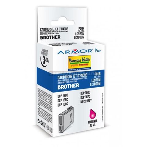 Armor compatible pour brother lc970/1000m magenta