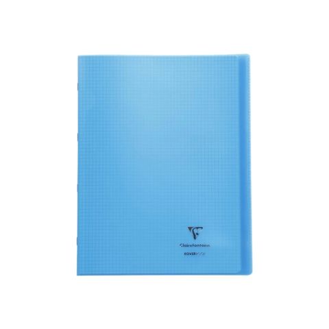 Cahier polypro 24 x 32 cm 48 pages petits carreaux bleu clair