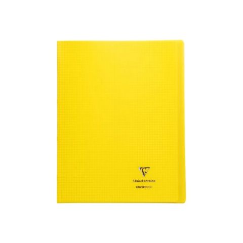 Cahier polypro 24 x 32 cm 48 pages petits carreaux jaune