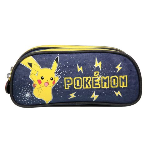 Trousse pokemon 2 compartiments bleu marine