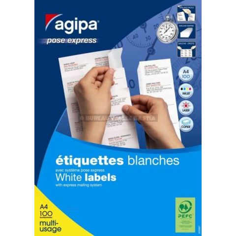 5600 tiquettes blanches 52,5 x 21,2 mm pose express