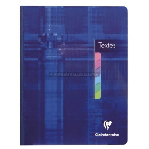 Cahier de textes a5+ 144 pages grands carreaux 90 g clairefontaine