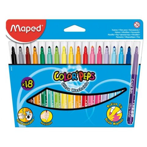 18 feutres de couleur maped color'peps