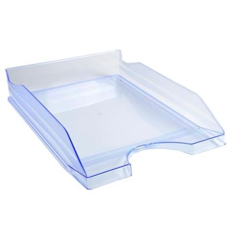 Corbeille  courrier bleu glac translucide ecotray