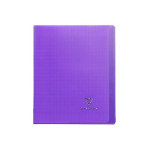 Cahier polypro 17 x 22 cm 96 pages grands carreaux violet