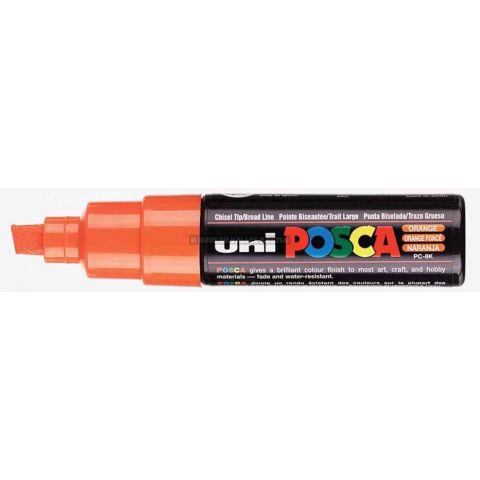 Marqueur peinture posca pointe large biseaute orange fluo