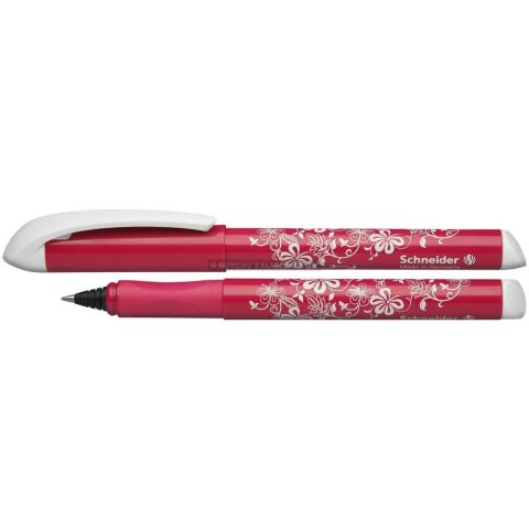 Stylo roller  cartouche schneider easy rose  motifs floraux