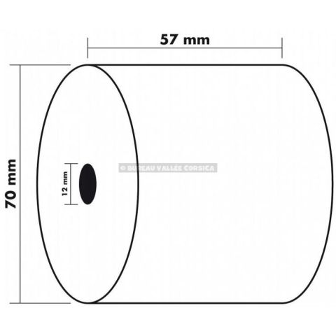 10 bobines papier thermique 1 pli 55 g 44 x 70 x 12