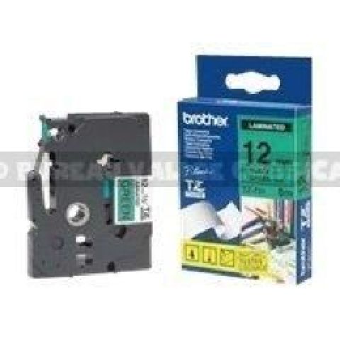 Brother tze 731 noir sur vert ruban pour tiquetteuses 12 mm