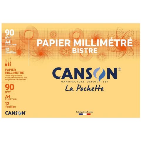 12 feuilles de papier  dessin millimtr a4 90g