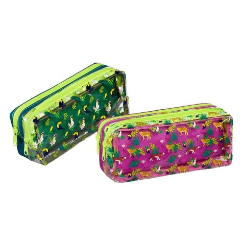 Trousse rectangulaire jungle 2 compartiments