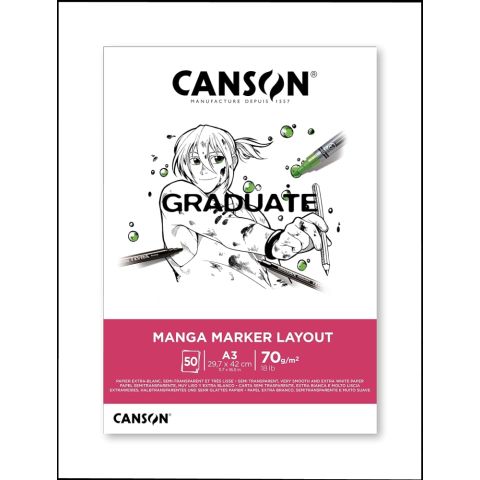 Bloc dessin 50 feuilles a3 graduate manga marker layout