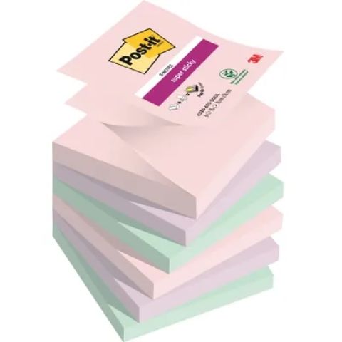 6 blocs z-notes super sticky soulful couleurs assorties 76 x 76 mm