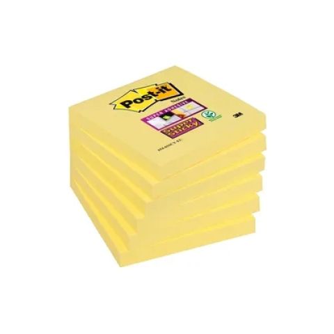 6 blocs notes de 90 feuilles super sticky jaune 76 x 76 mm