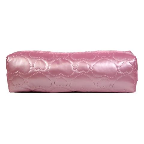 Trousse carre 1 compartiment rose coeurs