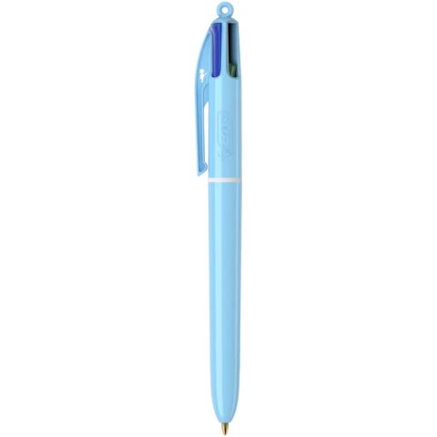 Stylo  bille 4 couleurs 1 mm pastel bleu