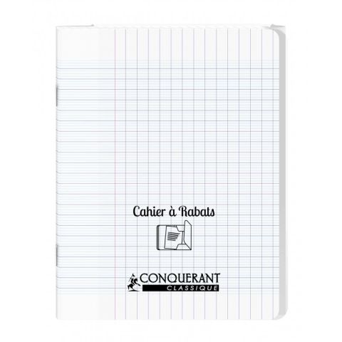 Cahier polypro  rabat 17 x 22 cm 96 pages grands carreaux transparent