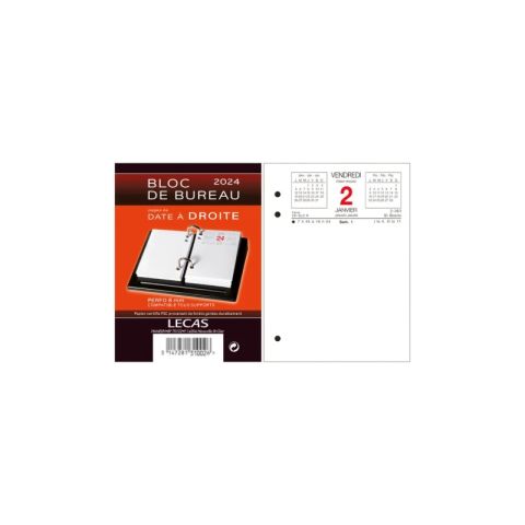 Recharge bloc de bureau date  droite 8,5 x 11,5 cm