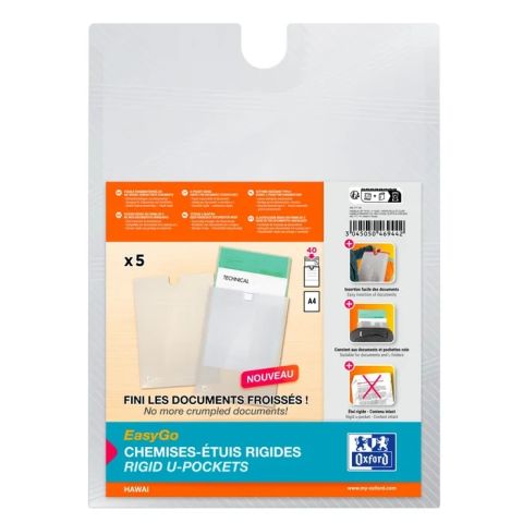 5 chemises tui easy go a4 polyprolylne transparentes