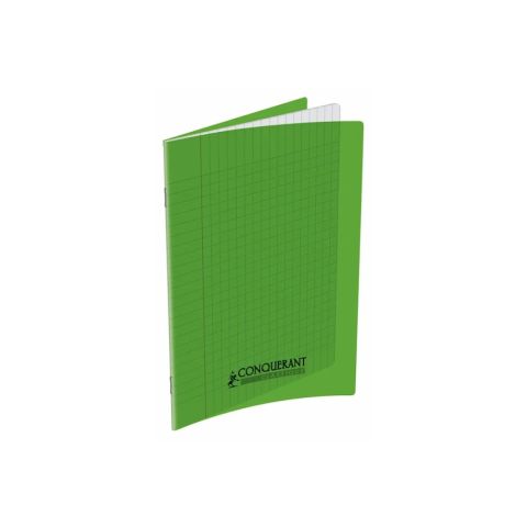 Cahier polypro 17 x 22 cm 140 pages grands carreaux vert