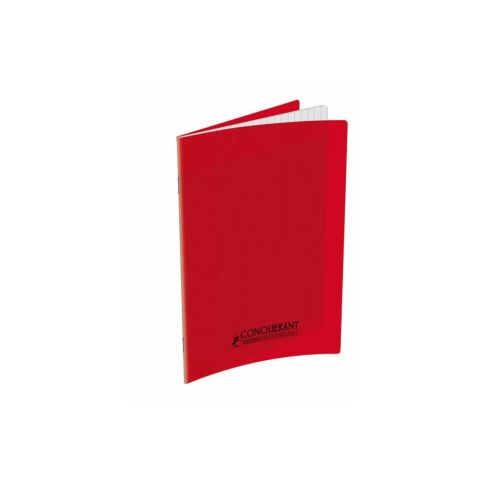 Cahier polypro 17 x 22 cm 140 pages grands carreaux rouge