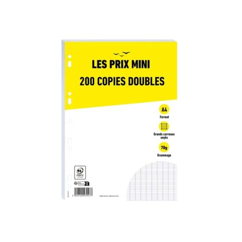 200 copies doubles a4 grands carreaux